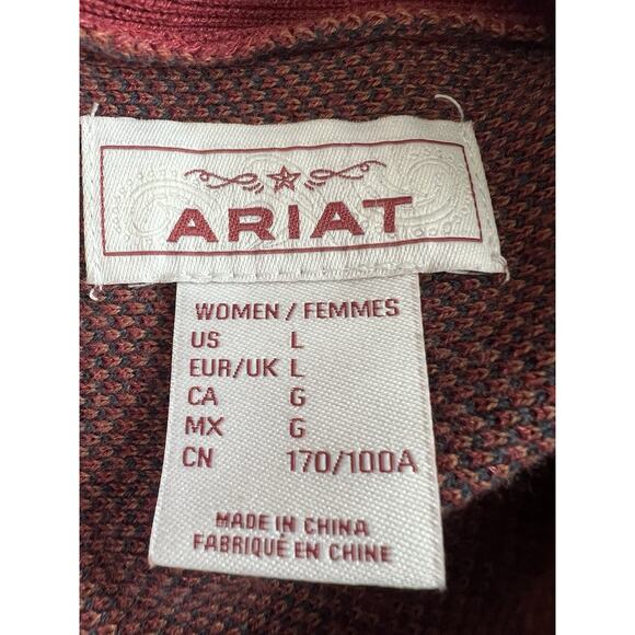 ARIAT Terra Aztec Southwestern Dolman Open Front Cardigan Sweater - Picture 8 of 10
